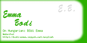 emma bodi business card